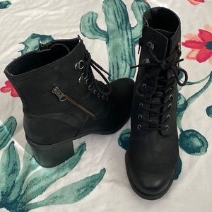 Black heeled booties